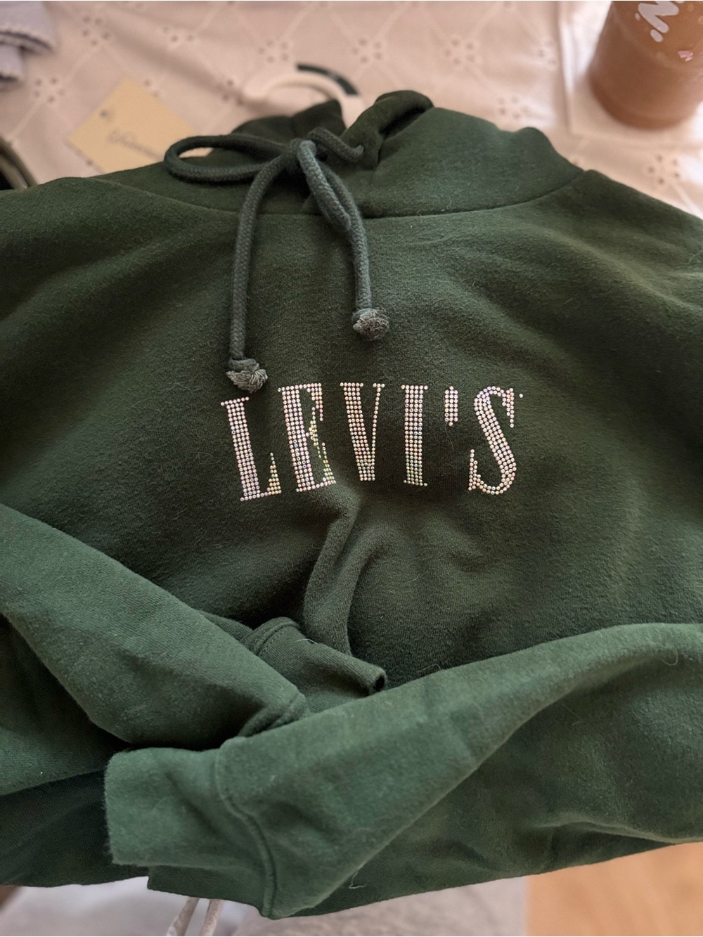 Levi’s rhinestone sparkle logo hoodie / medium